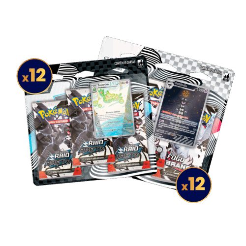 KIT CASE de Blister Triplo - Raio Preto e Fogo Branco - Pokémon TCG