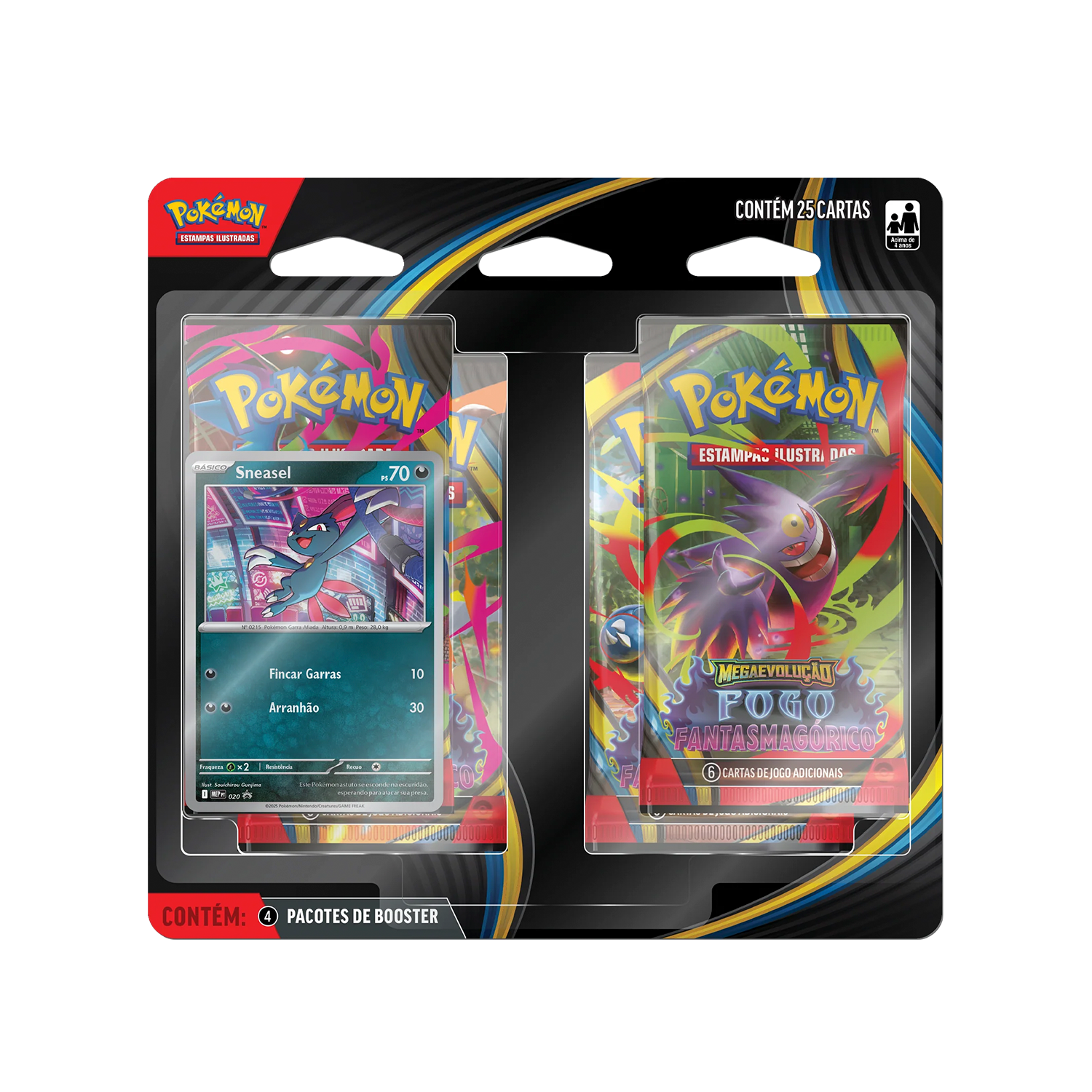 Blister Quádruplo - Fogo Fantasmagórico - ME02 - Sneasel - Pokémon TCG