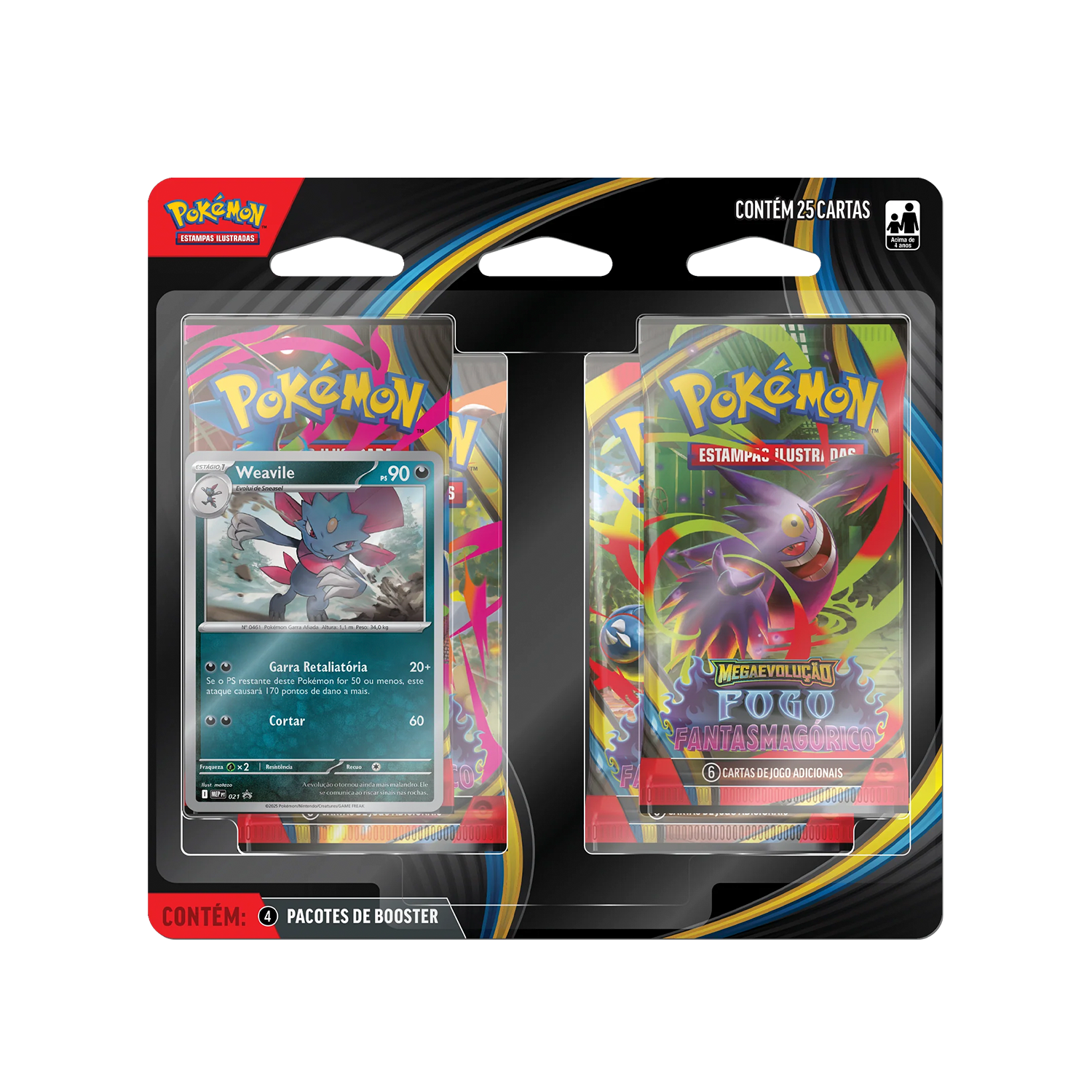 Blister Quádruplo - Fogo Fantasmagórico - ME02 - Weaville - Pokémon TCG