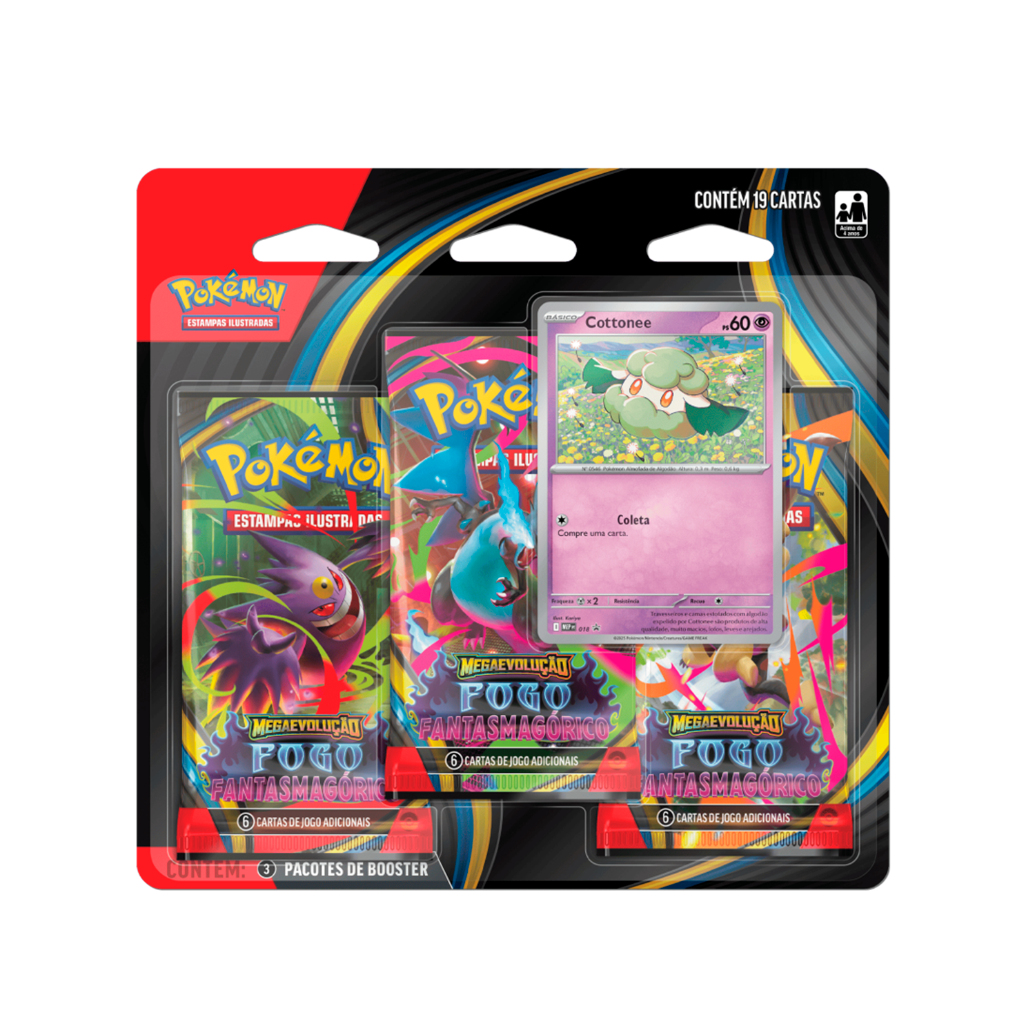Blister Triplo - Fogo Fantasmagórico - ME02 - Cottonee - Pokémon TCG