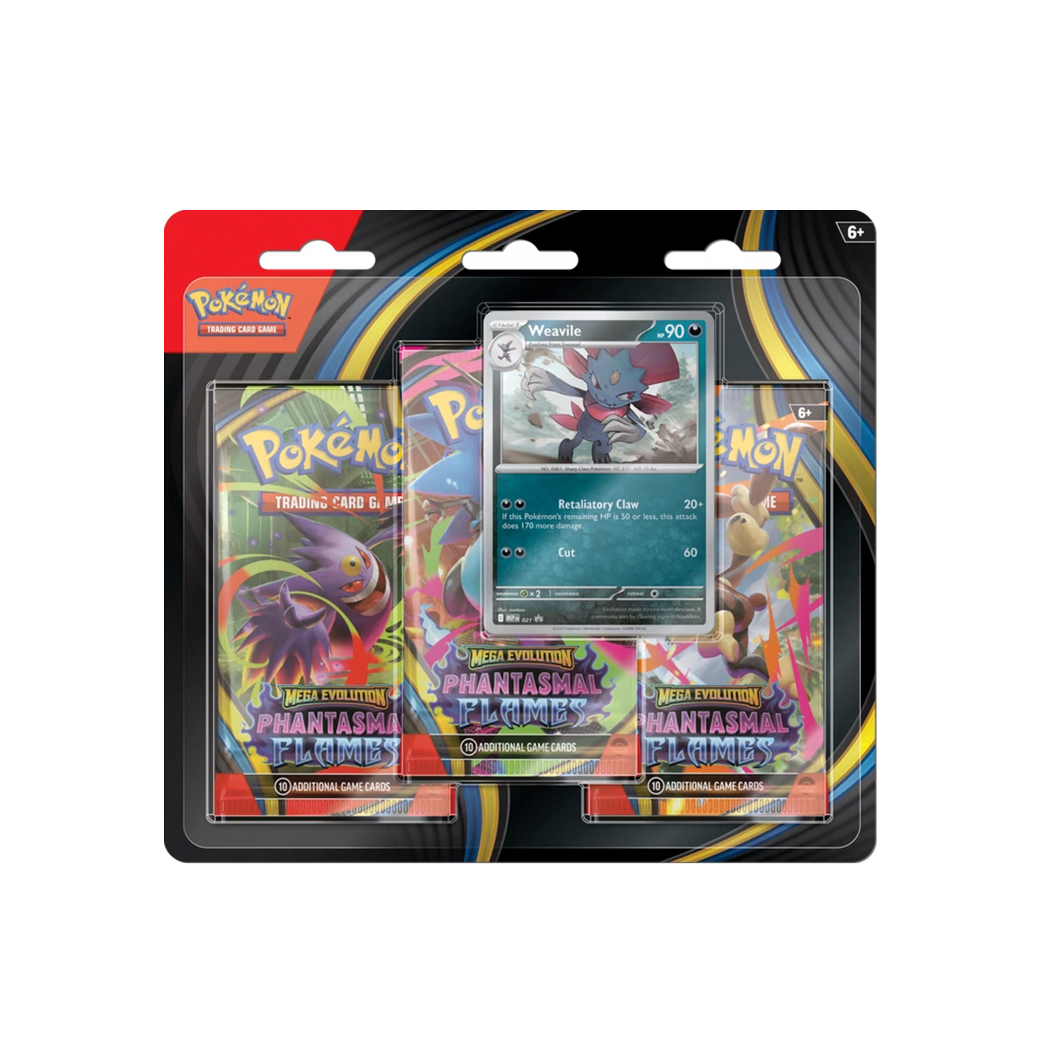 Triple Pack - Phantasmal Flames - ME02 - Weaville - Pokémon TCG - Inglês